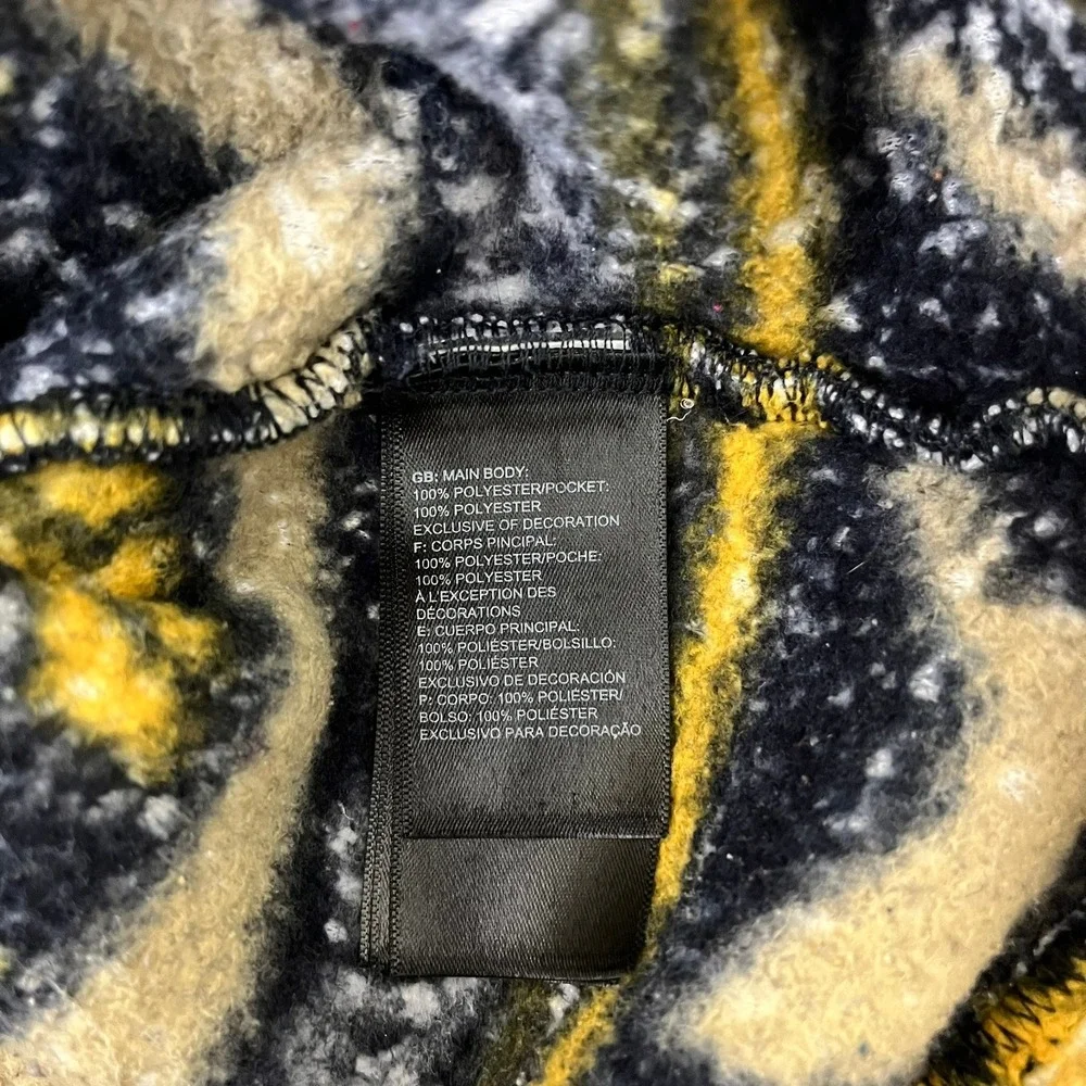 The North Face Mens Aztec Print Sherpa Fleece Full Zip Jacket Yellow M